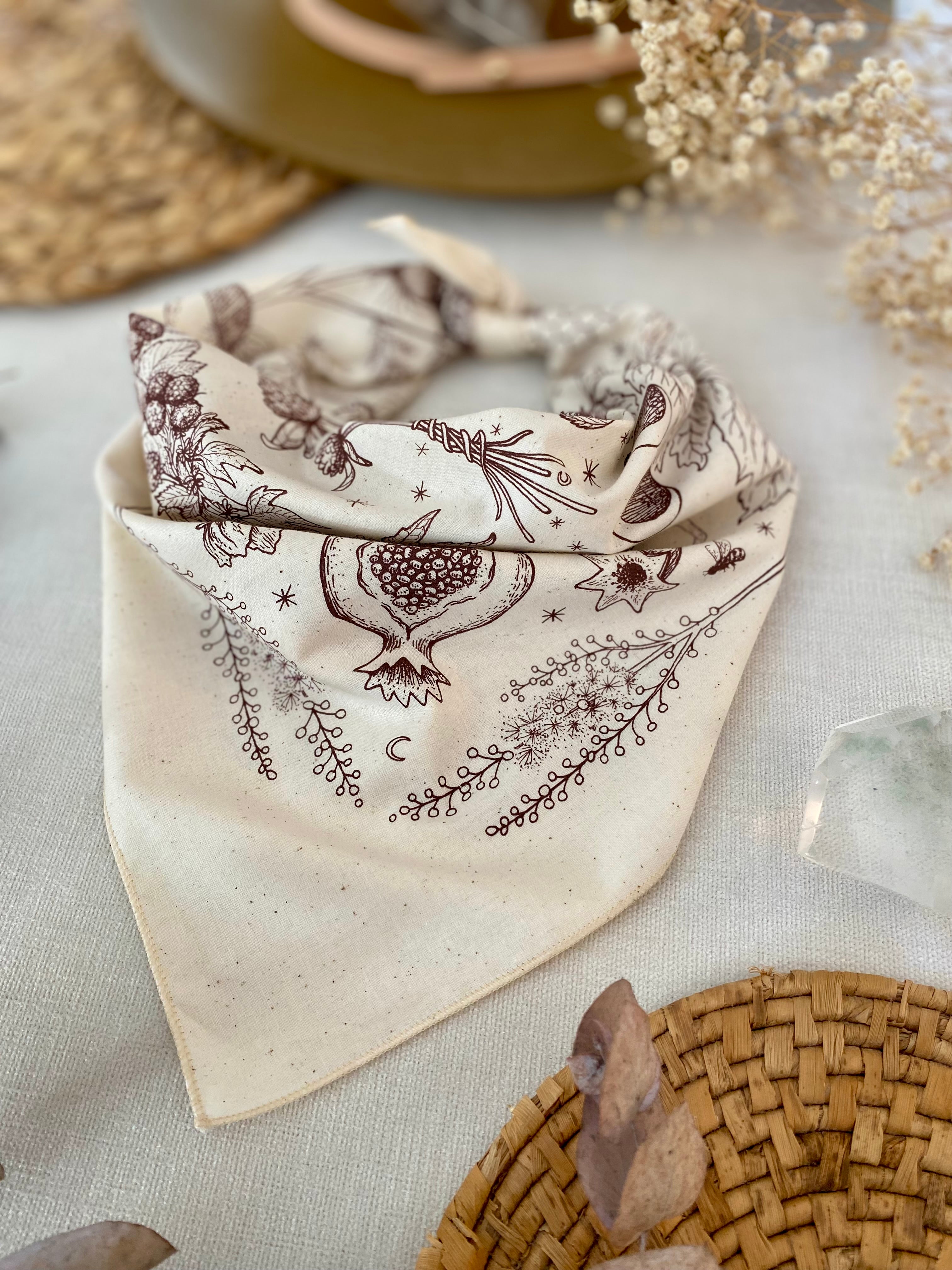 Bandana | Lady Herbs | White + Sienna