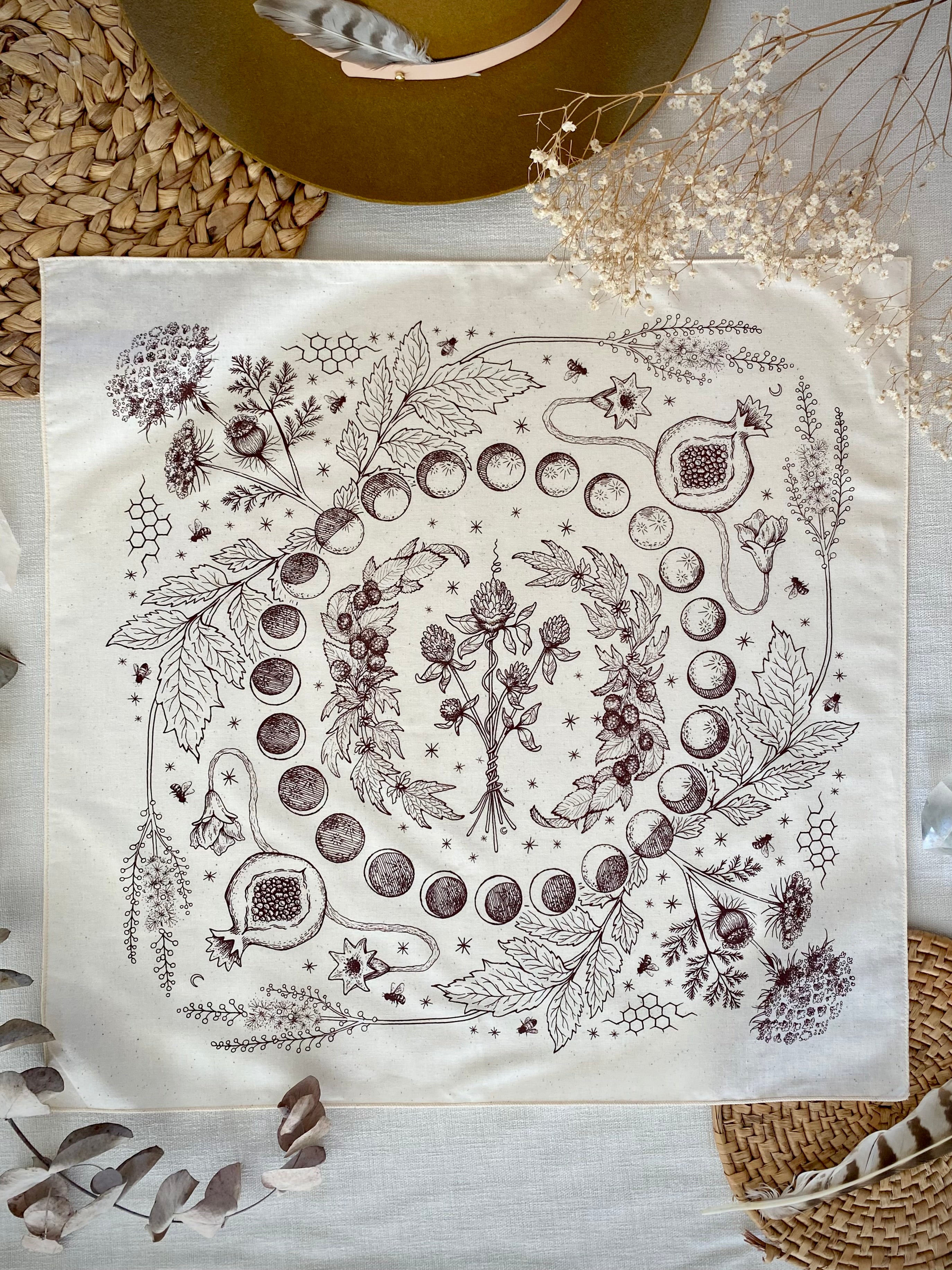 Bandana | Lady Herbs | White + Sienna