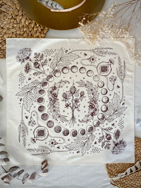 Bandana | Lady Herbs | White + Sienna – Wanderite