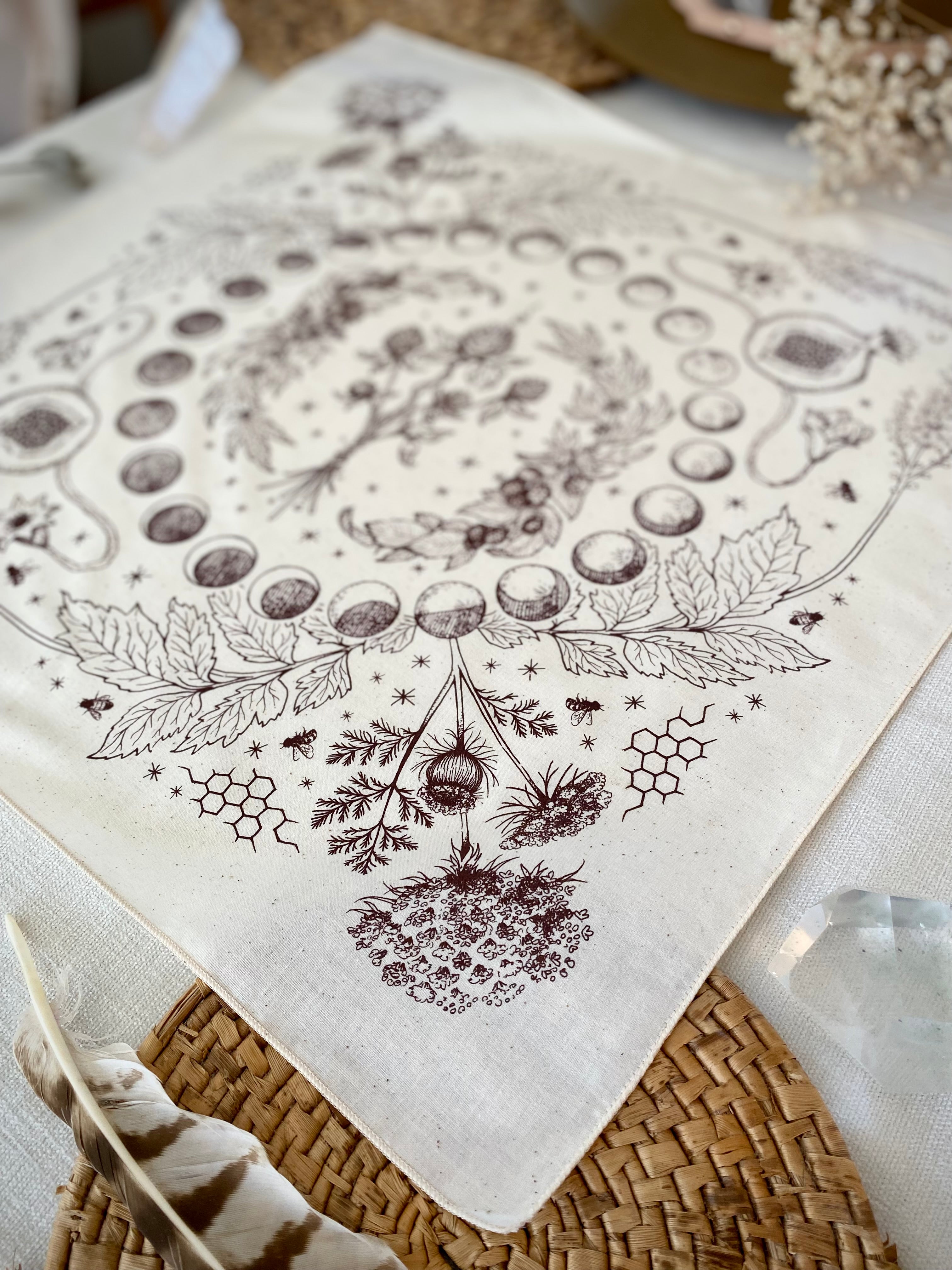 Bandana | Lady Herbs | White + Sienna