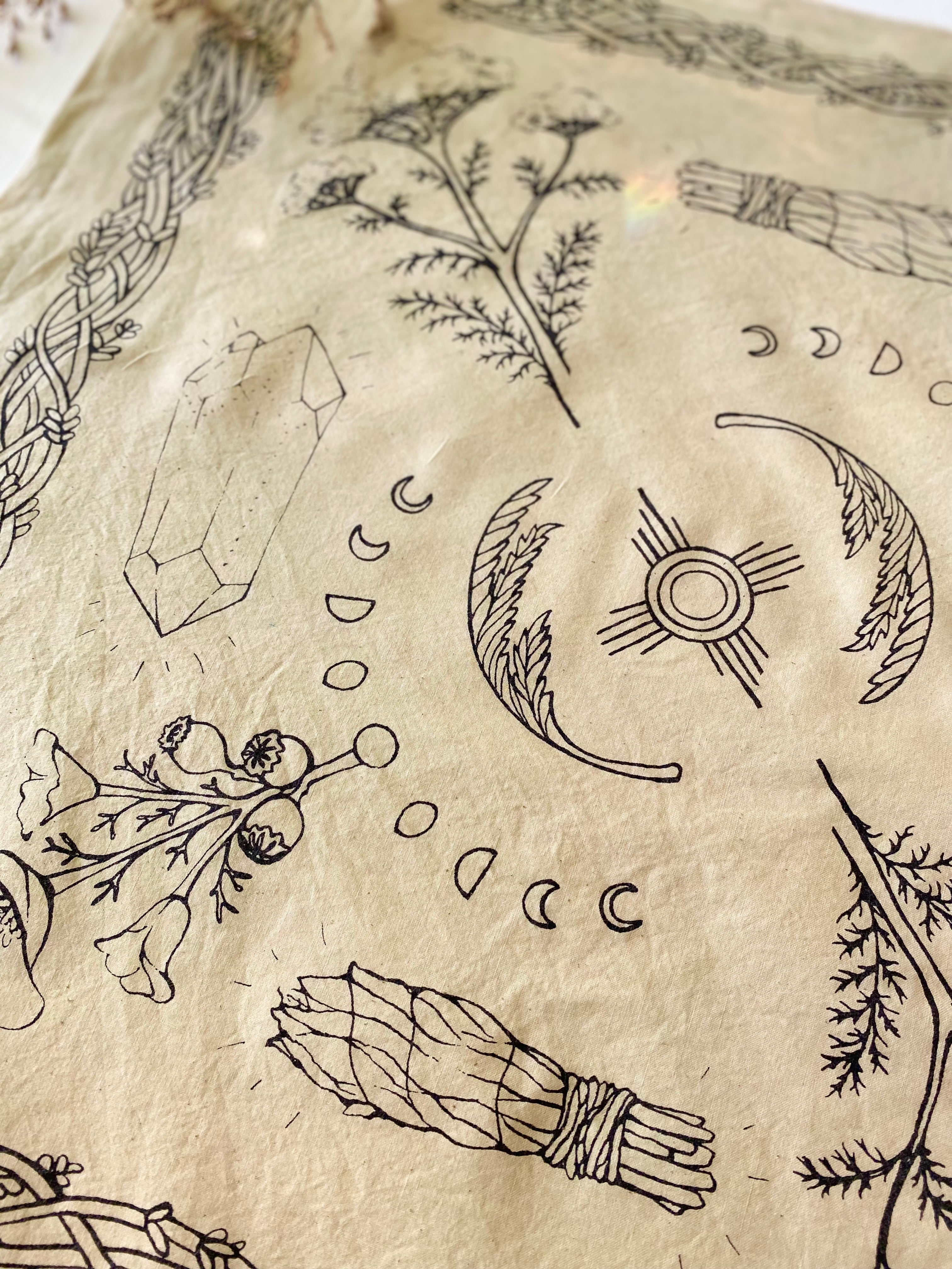 Bandana | West Coast Native Plants | Hand Dyed | Pistachio