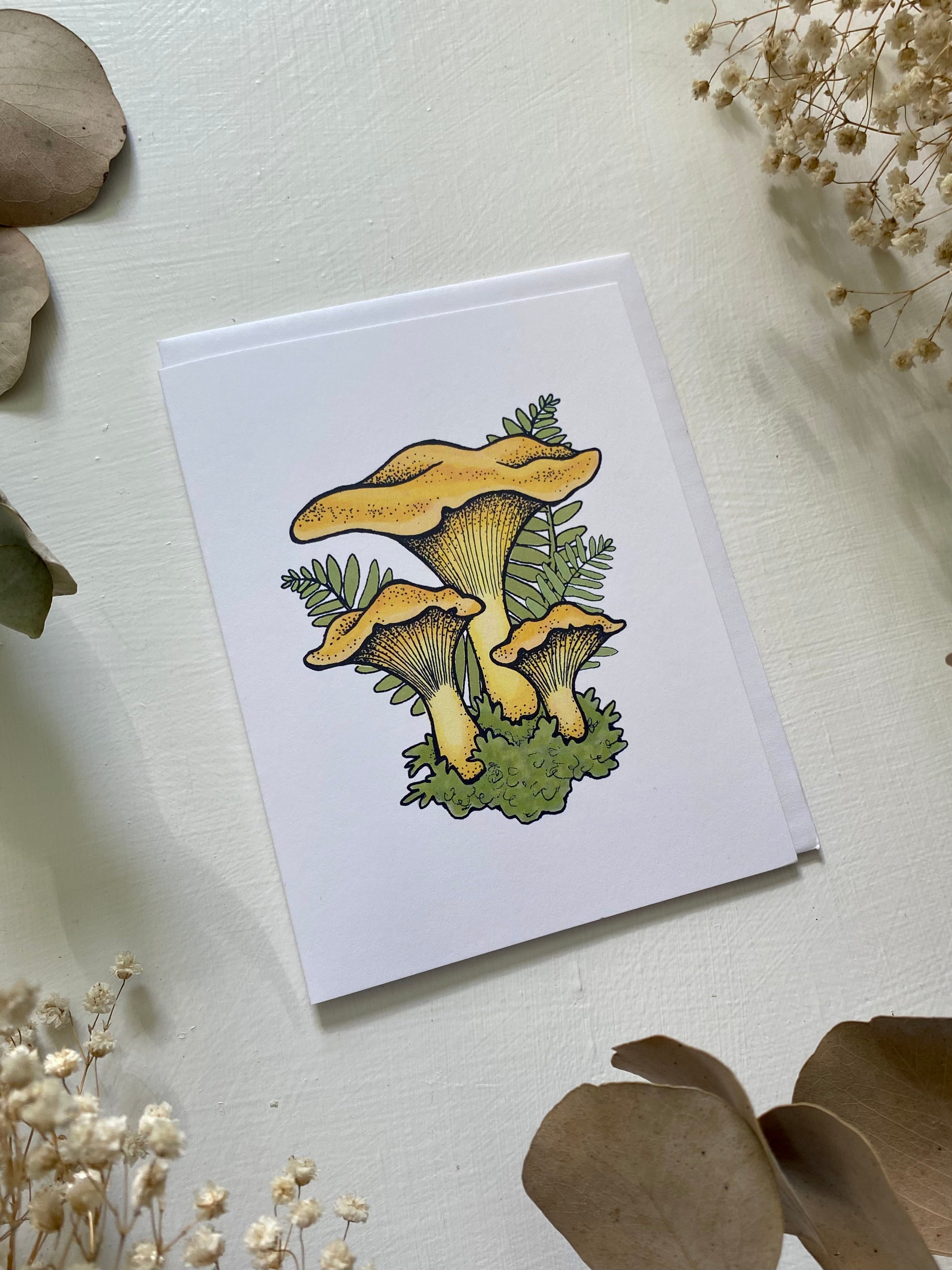 Chanterelle Mushroom Blank Card