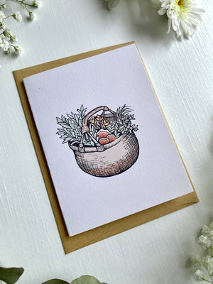 Wildcraft Herb Basket Blank Card