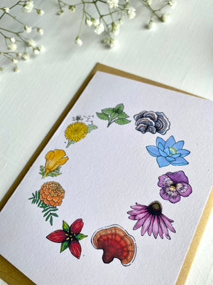 Rainbow Herbs Blank Card