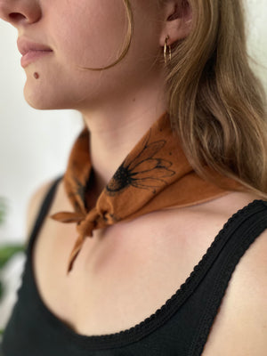 Bandana | Herbs of Protection | Hand Dyed | Terracotta