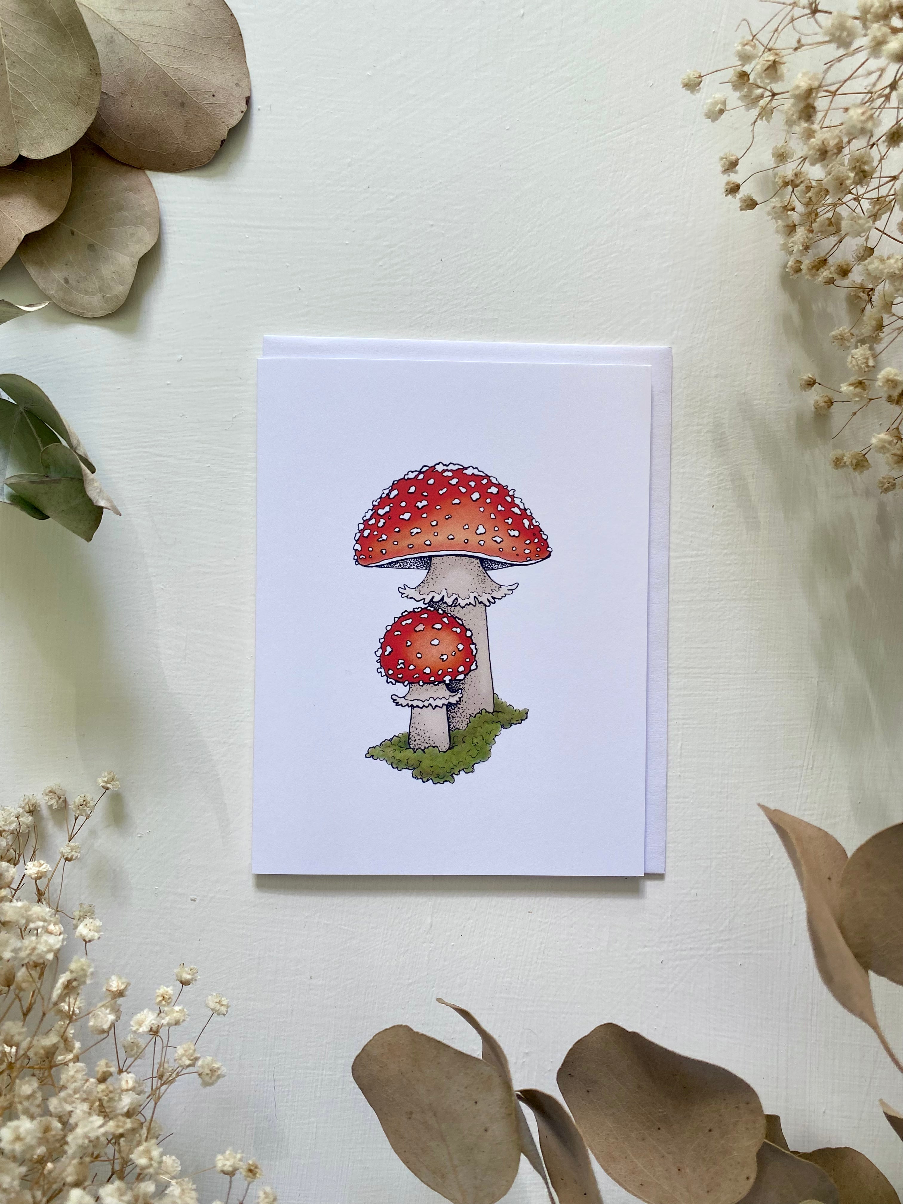 Amanita Mushroom Blank Card Wanderite Amanita Mushroom Blank Card Wanderite